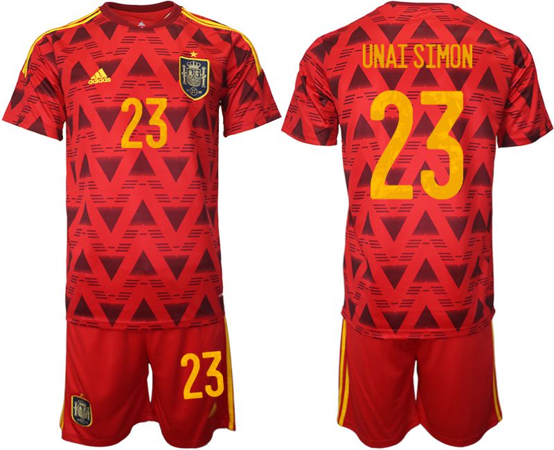 Men 2022 World Cup National Team Spain home red 23 Soccer Jersey